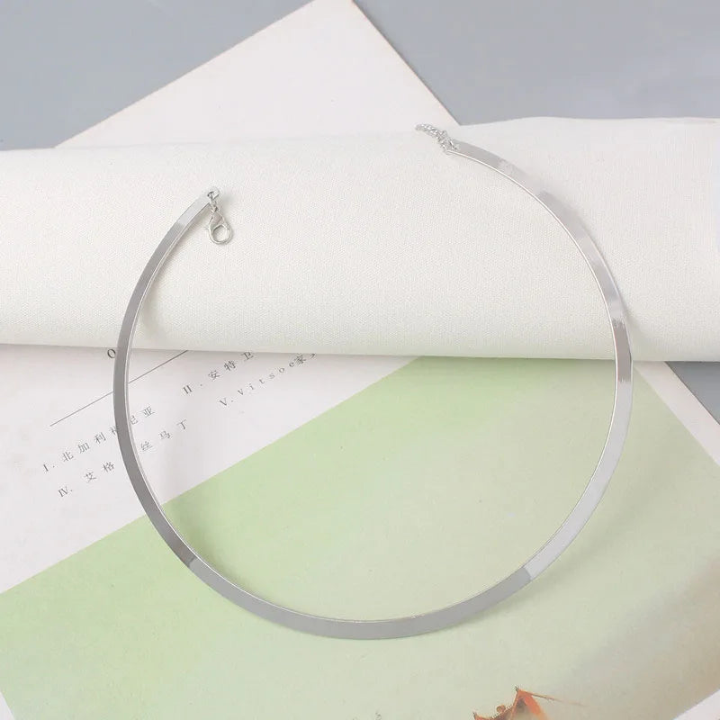 Punk Torques Colar for Women Personality Choker Necklace Circular Punk Collares Necklace Gothic Jewelry Gold Color Bijoux