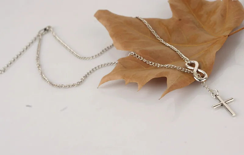 New Gros Collier Femme Multi Layer Necklace Chain Bisuteria Mujer Double Infinity Necklaces Pendants Fashion Neck Jewelry