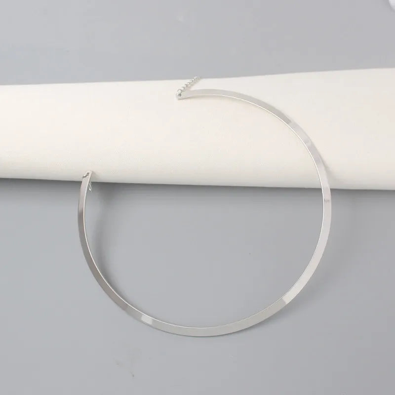 Punk Torques Colar for Women Personality Choker Necklace Circular Punk Collares Necklace Gothic Jewelry Gold Color Bijoux