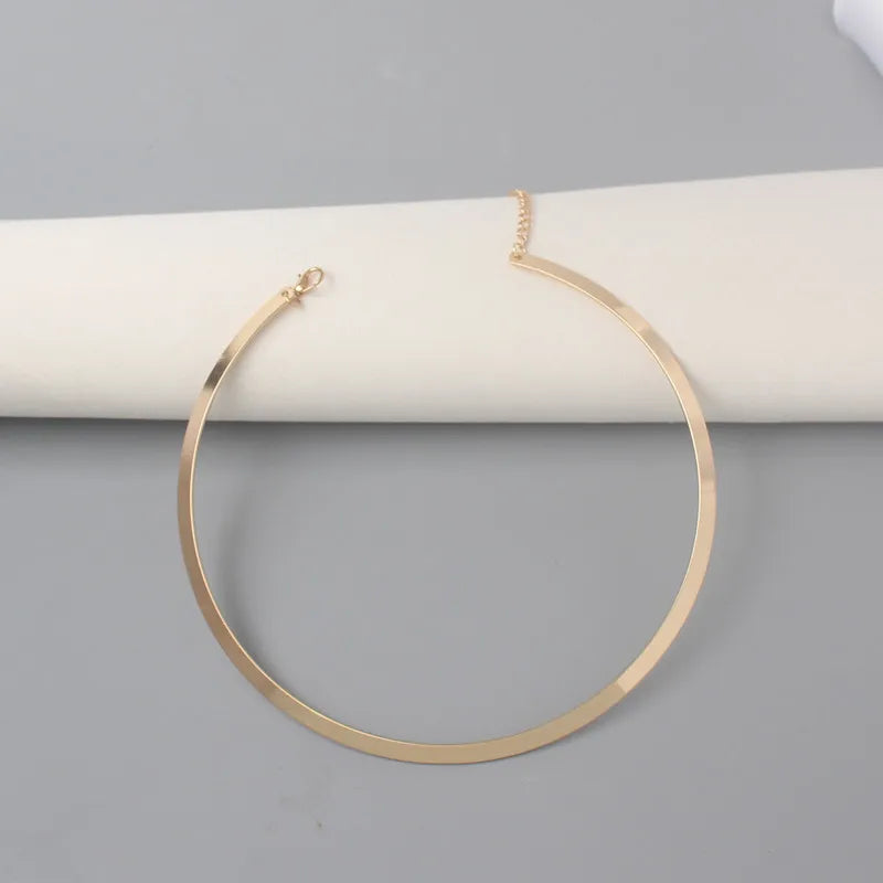 Punk Torques Colar for Women Personality Choker Necklace Circular Punk Collares Necklace Gothic Jewelry Gold Color Bijoux