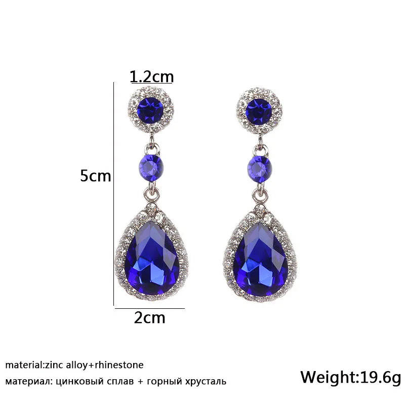New Crystal Long Hanging Earrings for Women Water Drop Personality Luxury Drop Earrings Wedding Ear Jewelry bijoux femme luxe