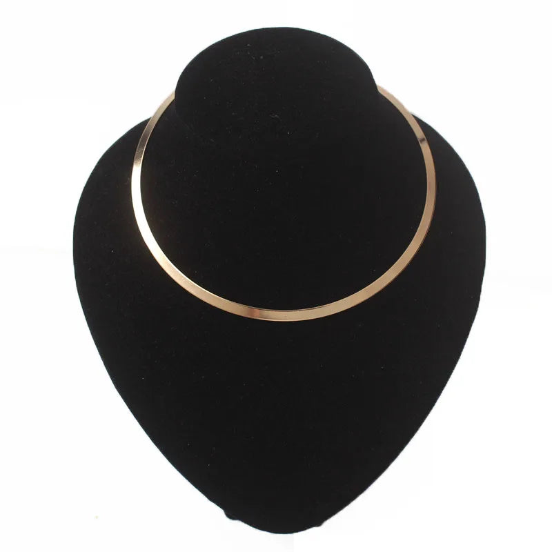 Punk Torques Colar for Women Personality Choker Necklace Circular Punk Collares Necklace Gothic Jewelry Gold Color Bijoux