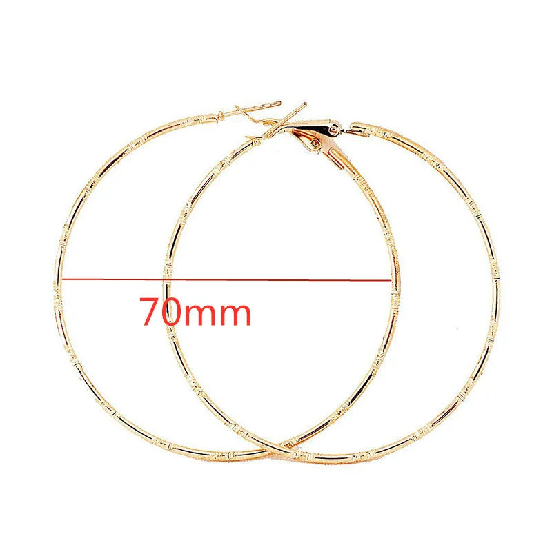 Fashion Large Hoop Earrings 40mm 60mm 80mm Big Smooth Circle Earrings Round Brincos Loop Earrings for Women Jewelry Party Gifts