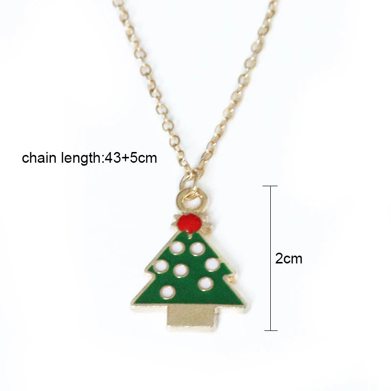Christmas Pendants Necklaces Earrings Set Socks Tree Drop Earrings for Women brincos e colares Fashion Jewelry 2024 New Year