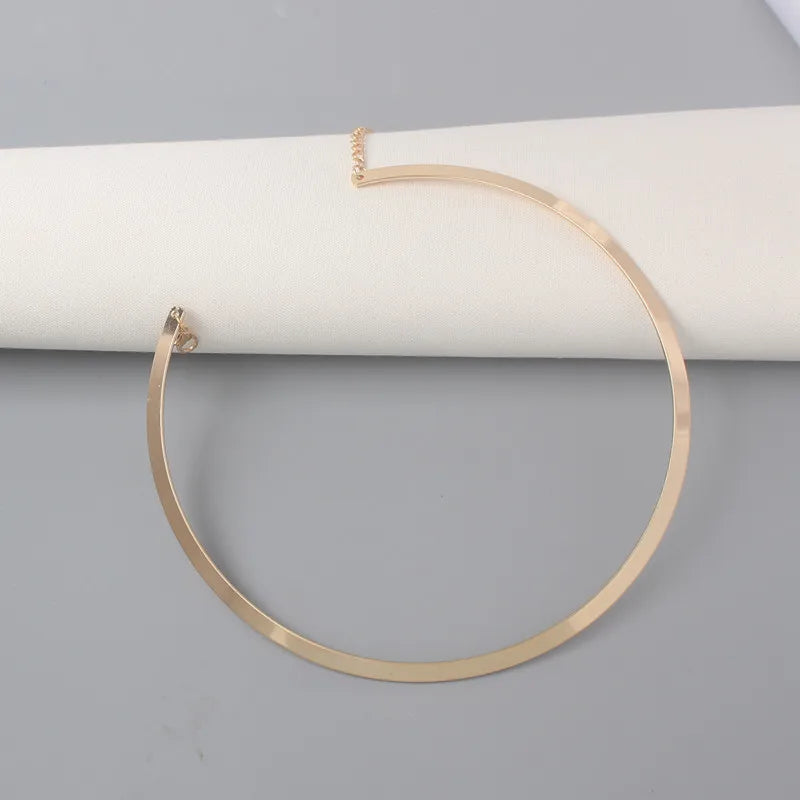 Punk Torques Colar for Women Personality Choker Necklace Circular Punk Collares Necklace Gothic Jewelry Gold Color Bijoux