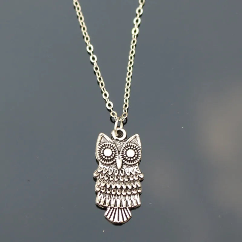 New Retro Owl Necklaces Bijoux Collares For Women Animal Pendant Necklace Antique Silver Color Chain Necklaces Fashion Collares