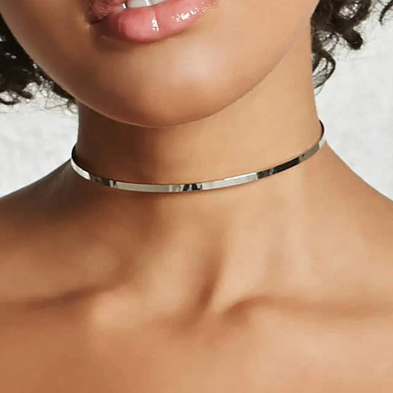 Punk Torques Colar for Women Personality Choker Necklace Circular Punk Collares Necklace Gothic Jewelry Gold Color Bijoux