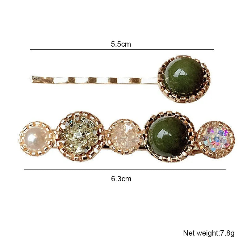 1/2/4pcs/set Rhinestone Wave Hair Clips for Ladies Imitation Pearl Hair Pins Set Charming Women Hair Accessories