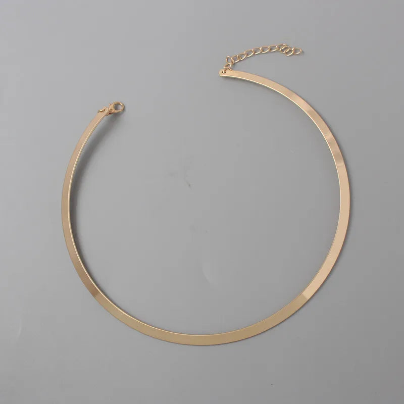 Punk Torques Colar for Women Personality Choker Necklace Circular Punk Collares Necklace Gothic Jewelry Gold Color Bijoux