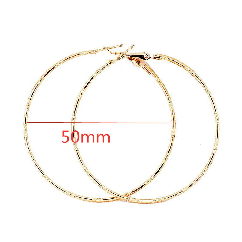 Fashion Large Hoop Earrings 40mm 60mm 80mm Big Smooth Circle Earrings Round Brincos Loop Earrings for Women Jewelry Party Gifts