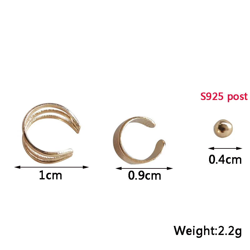 3 pcs/lot Clip Earrings with Piercied Black Silver Color Women's Ear Cuff Cool Stuff  for Girls Punk Hiphop Ear Decoration