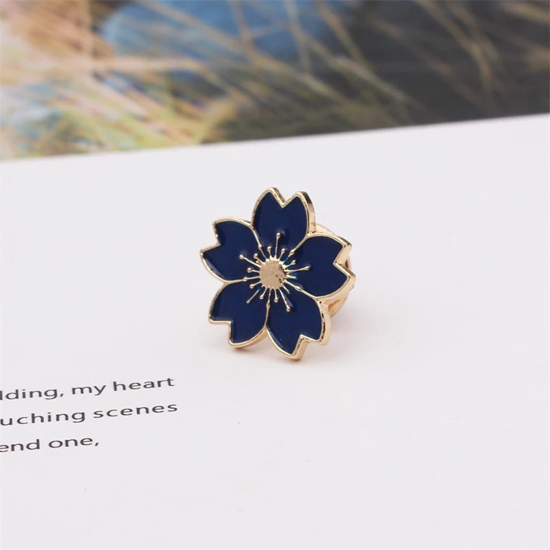 2025 new Sweet Cherry Blossom Brooch Enamel Pin Flower Collar Pin Badges Brooches Clothing Bags Accessories Female Women Jewelry