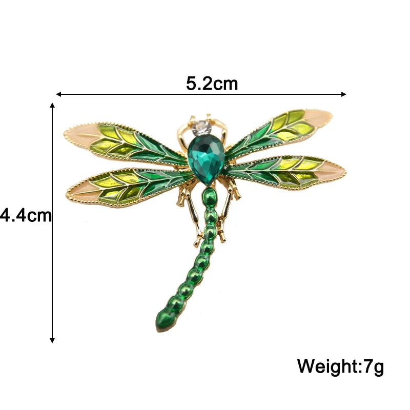 Green Enamel Dragonfly Brooch for Women Flying Animal Fashion Clothing Pins Enamel Pins for Clothes Women Clothing Accessories