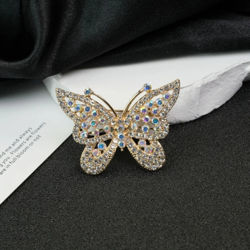 New Trend Butterfly Luxury Brooch for Women Full Rhinestone Women's Clothing Brooches Metal Pins Wedding Clothes Jewelry