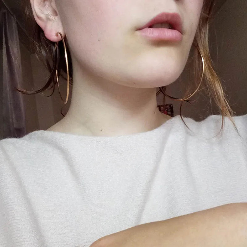 12pcs/lot Women's Hoop Earrings Gold Color Round Large Earrings Set Brincos Loop Earrings new pendientes para novia