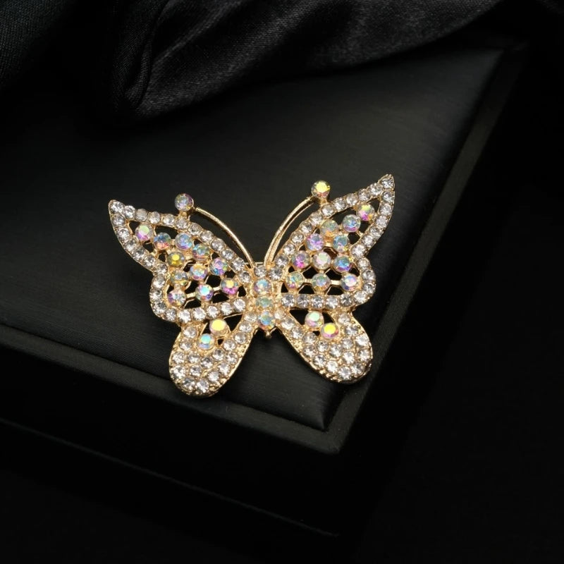 New Trend Butterfly Luxury Brooch for Women Full Rhinestone Women's Clothing Brooches Metal Pins Wedding Clothes Jewelry