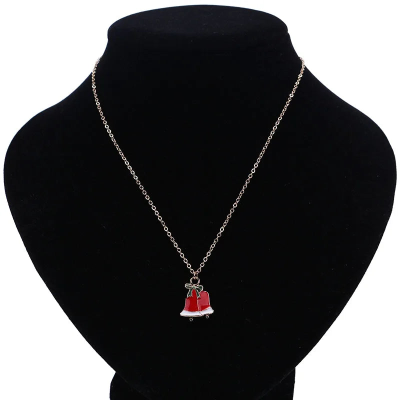 Christmas Pendants Necklaces Earrings Set Socks Tree Drop Earrings for Women brincos e colares Fashion Jewelry 2024 New Year