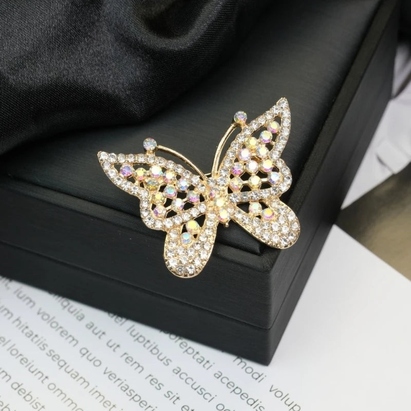 New Trend Butterfly Luxury Brooch for Women Full Rhinestone Women's Clothing Brooches Metal Pins Wedding Clothes Jewelry