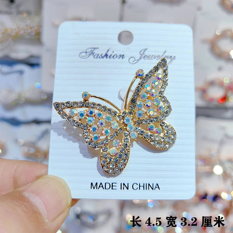 New Trend Butterfly Luxury Brooch for Women Full Rhinestone Women's Clothing Brooches Metal Pins Wedding Clothes Jewelry