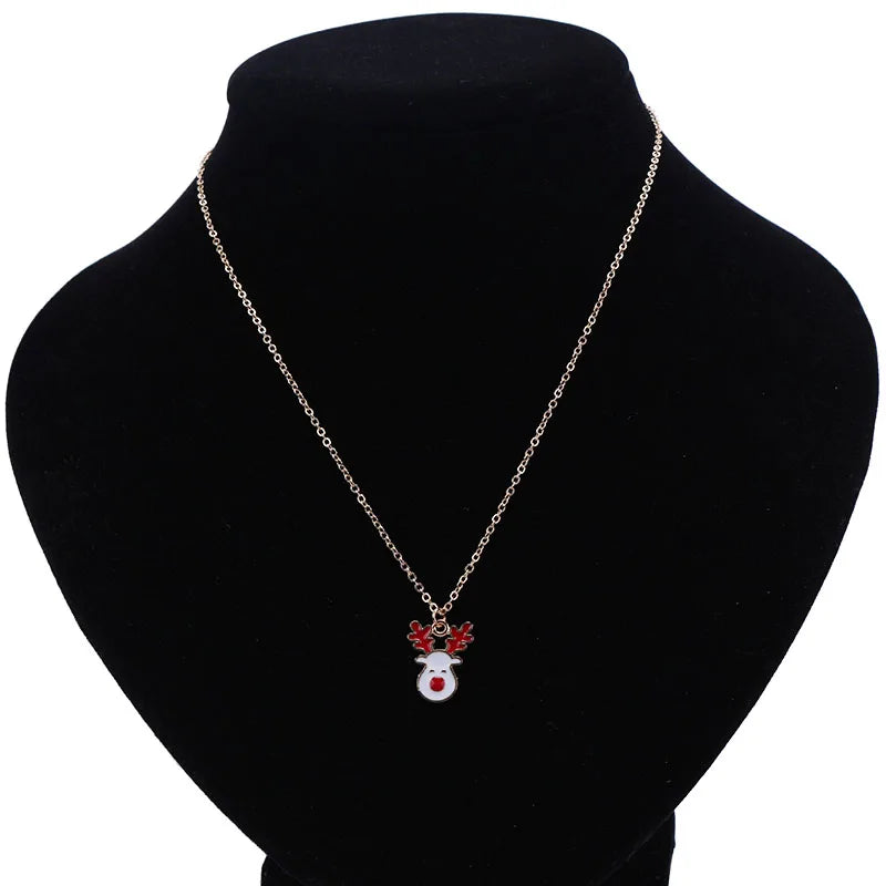 Christmas Pendants Necklaces Earrings Set Socks Tree Drop Earrings for Women brincos e colares Fashion Jewelry 2024 New Year