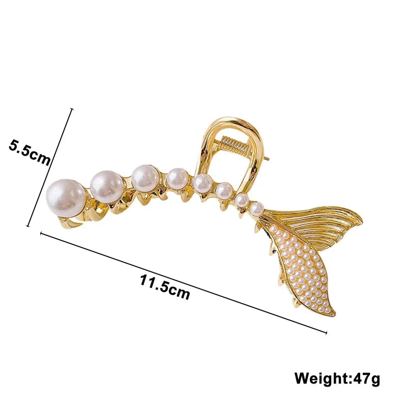 New Pearl Butterfly Women's Barrettes Twisted Gold Color Metal Hair Clips for Female Elegant Wedding Har Jewelry Har Pins