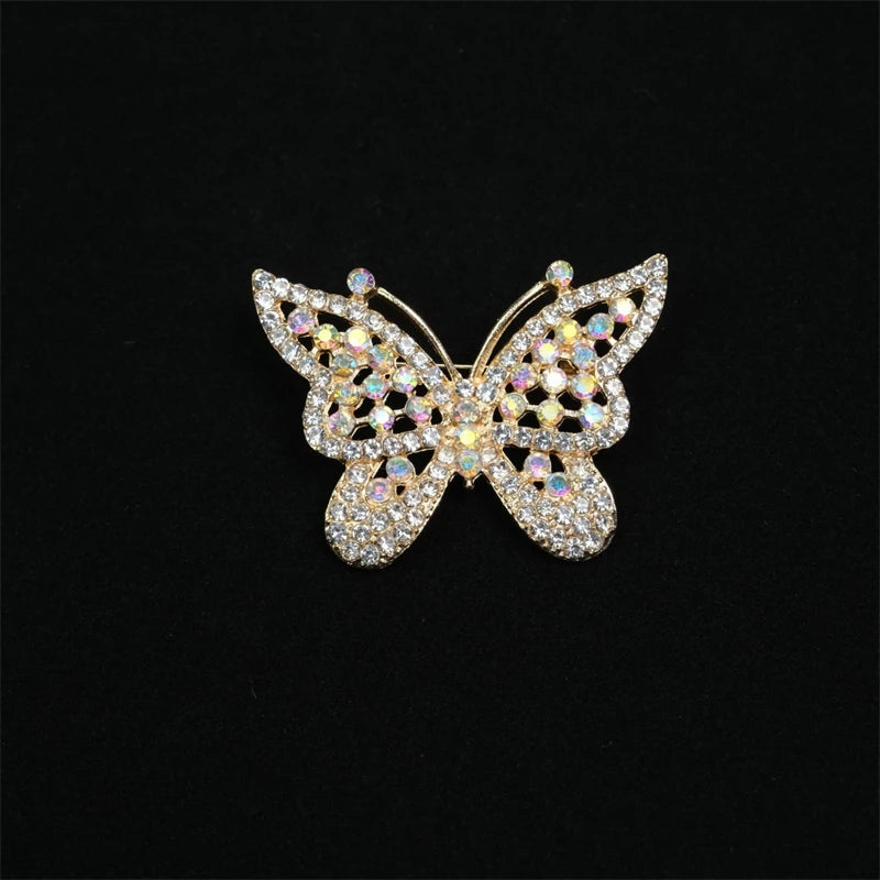 New Trend Butterfly Luxury Brooch for Women Full Rhinestone Women's Clothing Brooches Metal Pins Wedding Clothes Jewelry