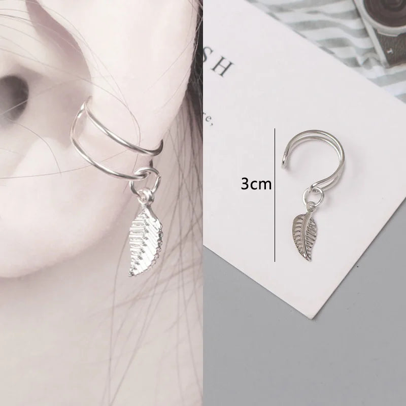 Women Ear Cuff Set Punk Style Personality Clip Earrings Gold Color Non-Piercing Ear Clips Fake Cartilage Earrings