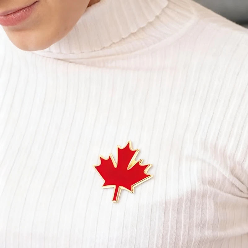 Red Maple Leaf Women's Sweater Brooches for Women Autumn Winter Enamel Pins Bohemian Clothing Metal Pins New Year Gift 2026