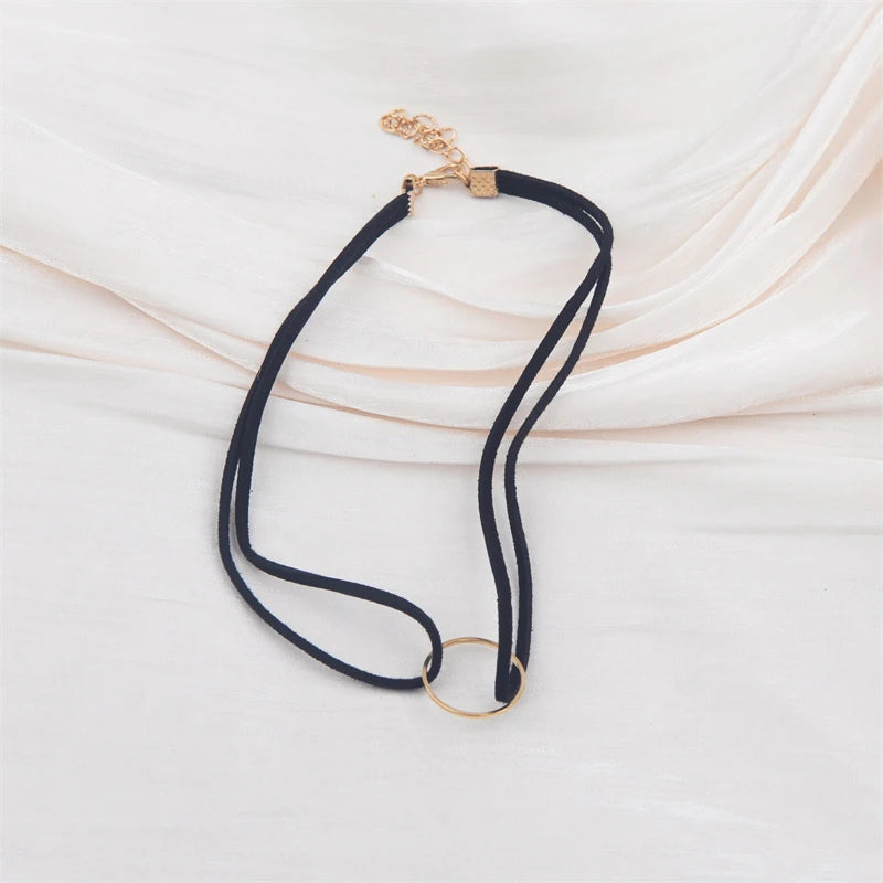 Black Faux Leather Velvet Chokers for Women Short Chain Small Necklaces Punk Skeleton Hand Pendants Collar Christmas Gifts