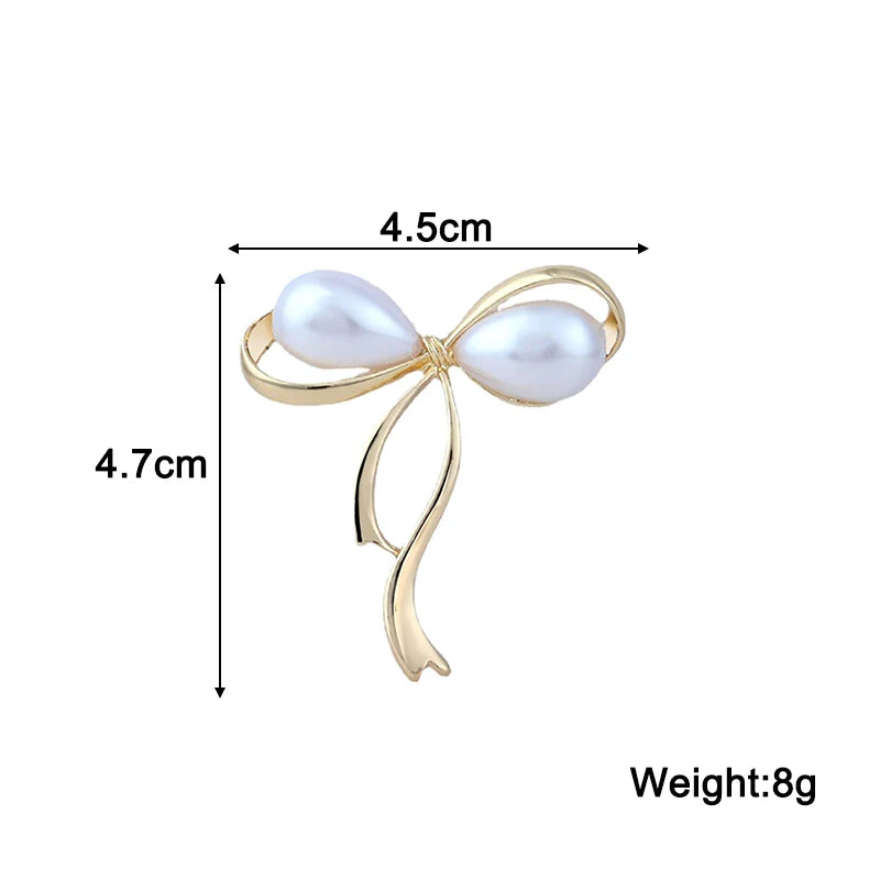 Big Bowknot Women's Clothing Brooches Water Drop Pearl Beads Luxury Brooch Irregular Design Unusual Women's Brooch for Suit