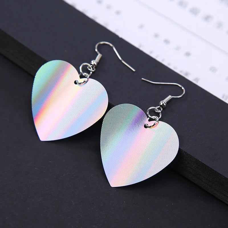 New Dazzling Sequins Heart Women's Hook Earrings Light Cute Fashion Korean Dangle Earrings Gradient Thin Love Heart Earrings