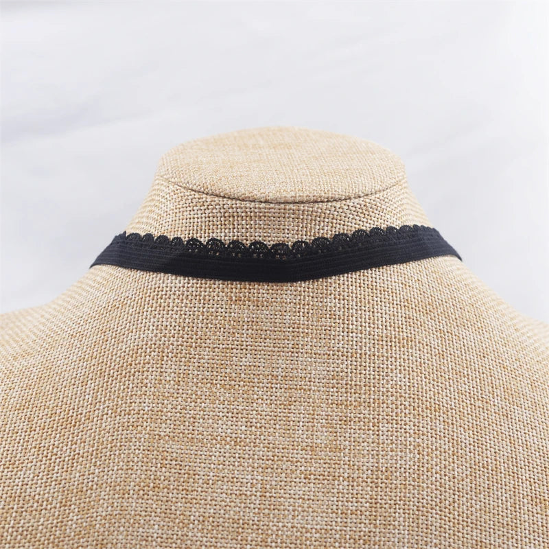 Black Faux Leather Velvet Chokers for Women Short Chain Small Necklaces Punk Skeleton Hand Pendants Collar Christmas Gifts