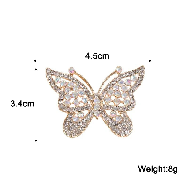 New Trend Butterfly Luxury Brooch for Women Full Rhinestone Women's Clothing Brooches Metal Pins Wedding Clothes Jewelry