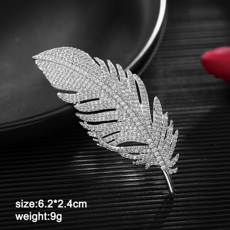 27 Options Women's Brooches Red Black Enamel Heart Shape Crystal Feather Luxury Brooch for Clothing Fashion Clothes Accessories