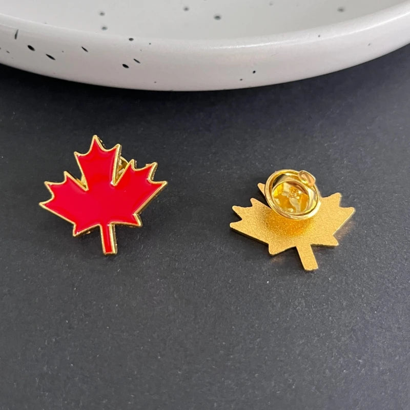 Red Maple Leaf Women's Sweater Brooches for Women Autumn Winter Enamel Pins Bohemian Clothing Metal Pins New Year Gift 2026