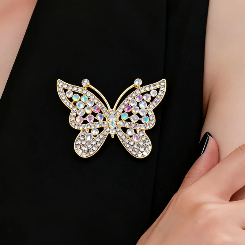 New Trend Butterfly Luxury Brooch for Women Full Rhinestone Women's Clothing Brooches Metal Pins Wedding Clothes Jewelry