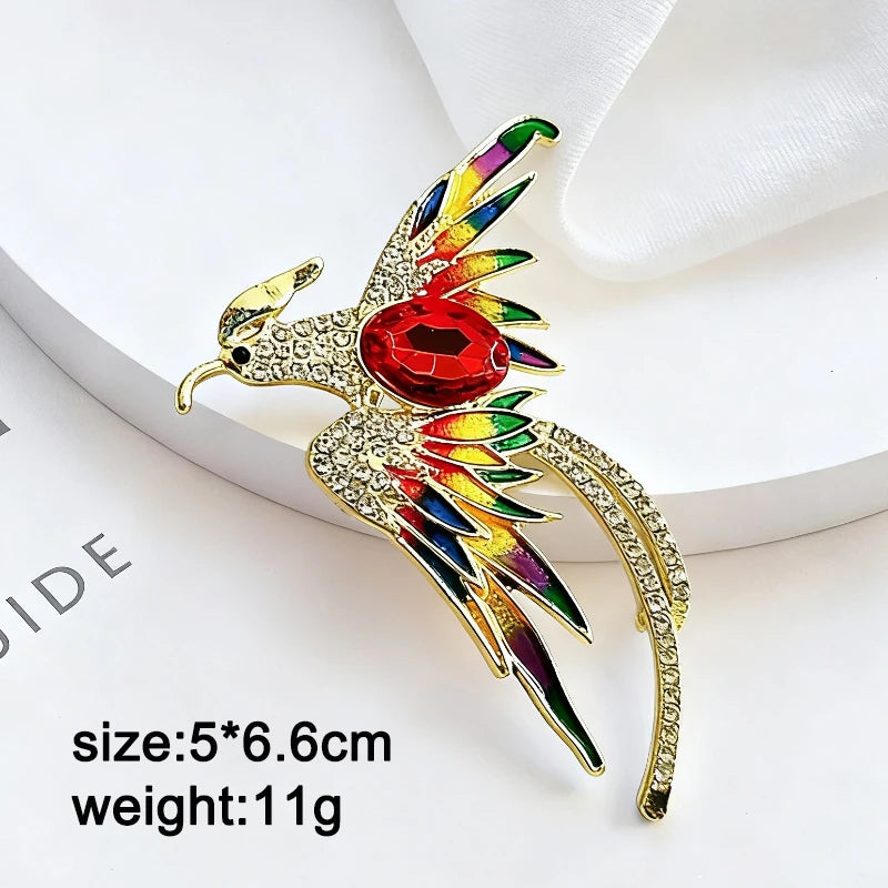 27 Options Women's Brooches Red Black Enamel Heart Shape Crystal Feather Luxury Brooch for Clothing Fashion Clothes Accessories