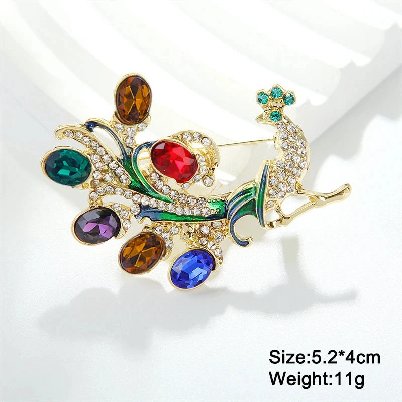 27 Options Women's Brooches Red Black Enamel Heart Shape Crystal Feather Luxury Brooch for Clothing Fashion Clothes Accessories